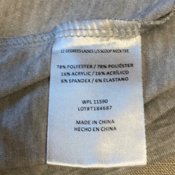 32 Degrees Gray Fitted Long Sleeve T-Shirt - Picture 6 of 7